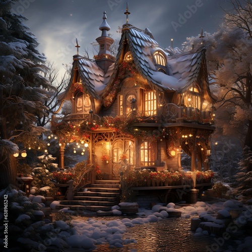 a christmas house in the snow © Jan
