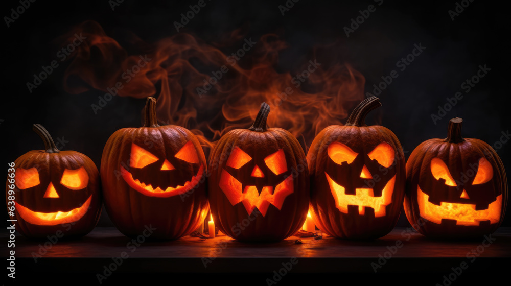 Scarry halloween Pumpkin on a spooky background Scarry halloween Pumpkin on a spooky background
