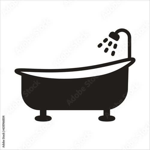 bathtub icon simple design art eps 10