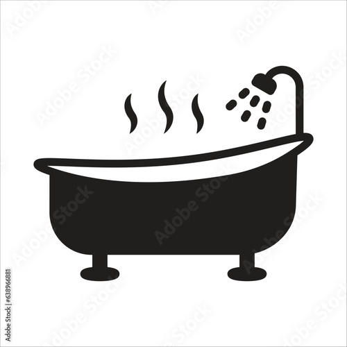 bathtub icon simple design art eps 10