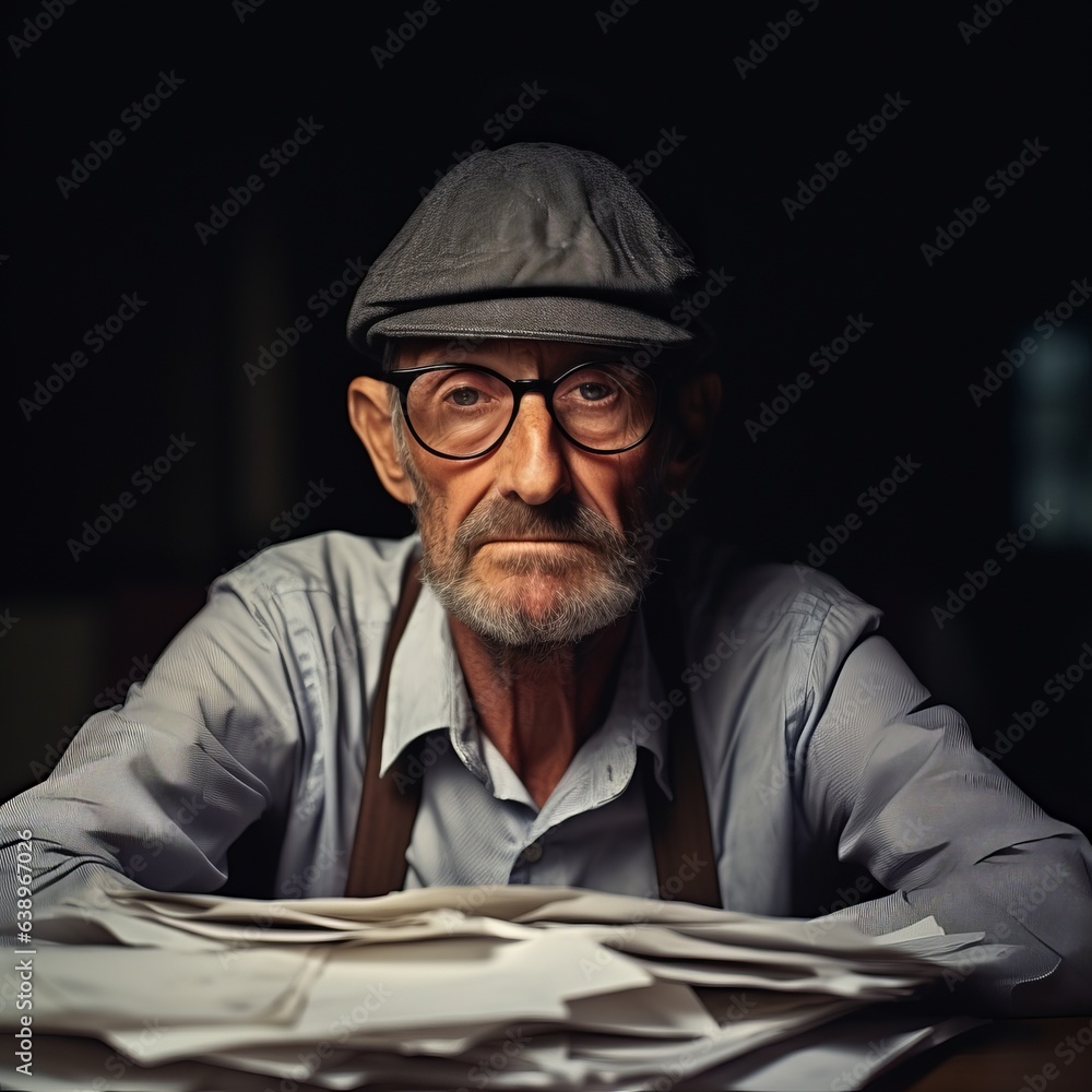 Business portrait of an elderly man. Generative AI Business portrait of an elderly man. Generative AI