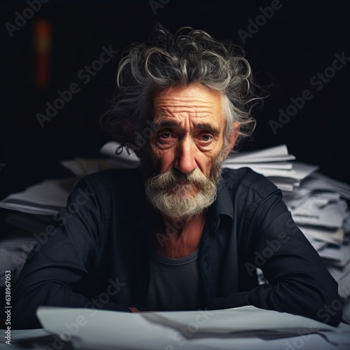 Business portrait of an elderly man. Generative AI