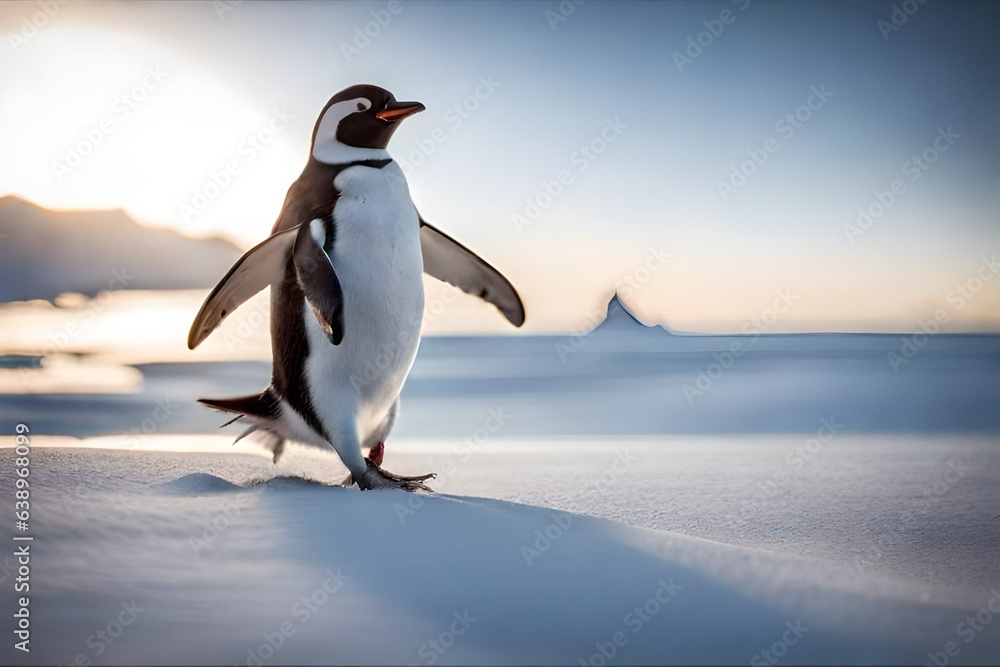 Obraz premium penguin on the snow