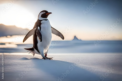 penguin on the snow