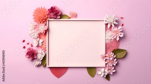Blühende Kunst: Pinker Rahmen und florale Motive