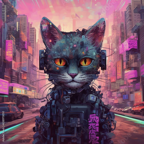 近未来の猫型ロボット｜ Generative AI © DRAW