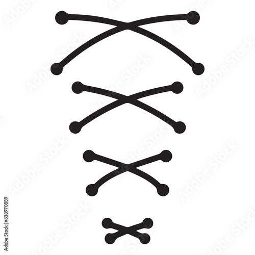 Simple silhouette knotted shoelaces icon isolated on white background