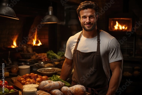 A professional baker bakes beautiful bread