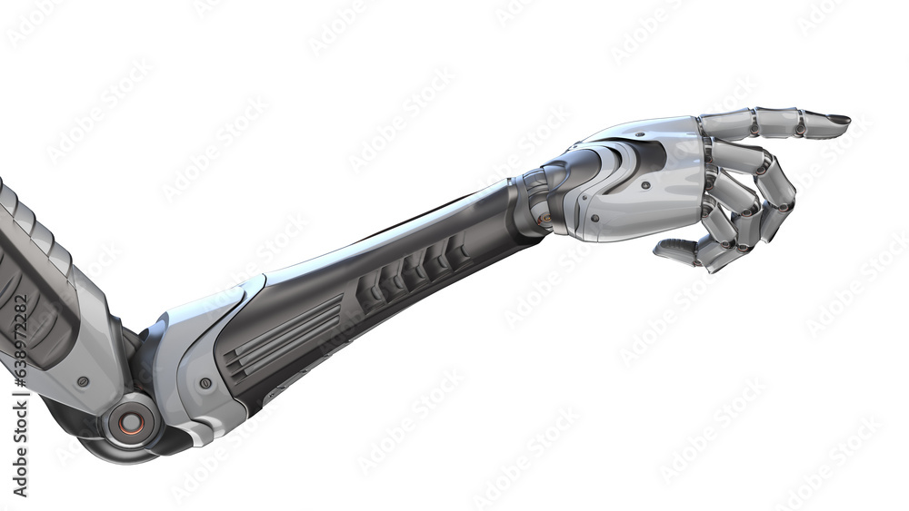 3d render of detailed robotic arm or futuristic cyber hand. Isolated on transparent background 3d render of detailed robotic arm or futuristic cyber hand. Isolated on transparent background