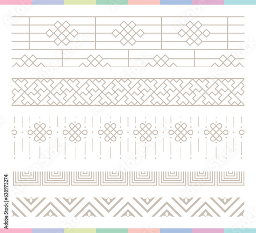Collection of various traditional Korean patterns and frames.
