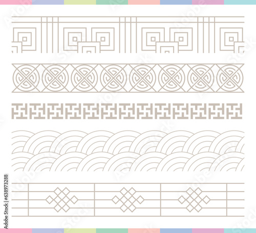 Collection of various traditional Korean patterns and frames.
