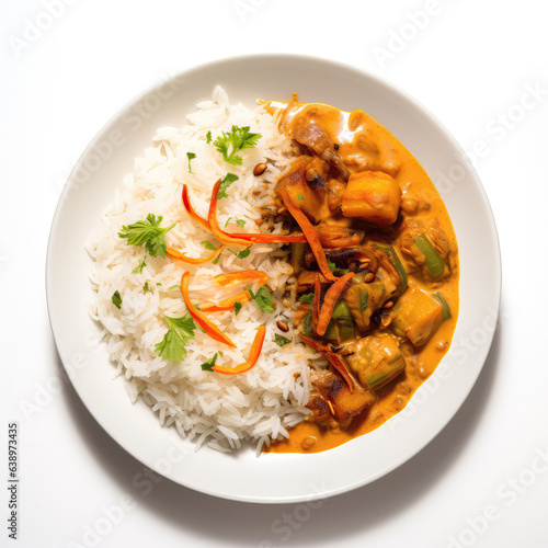 Chomchom Bangladeshi Dish On A White Plate, On A White Background Directly Above View