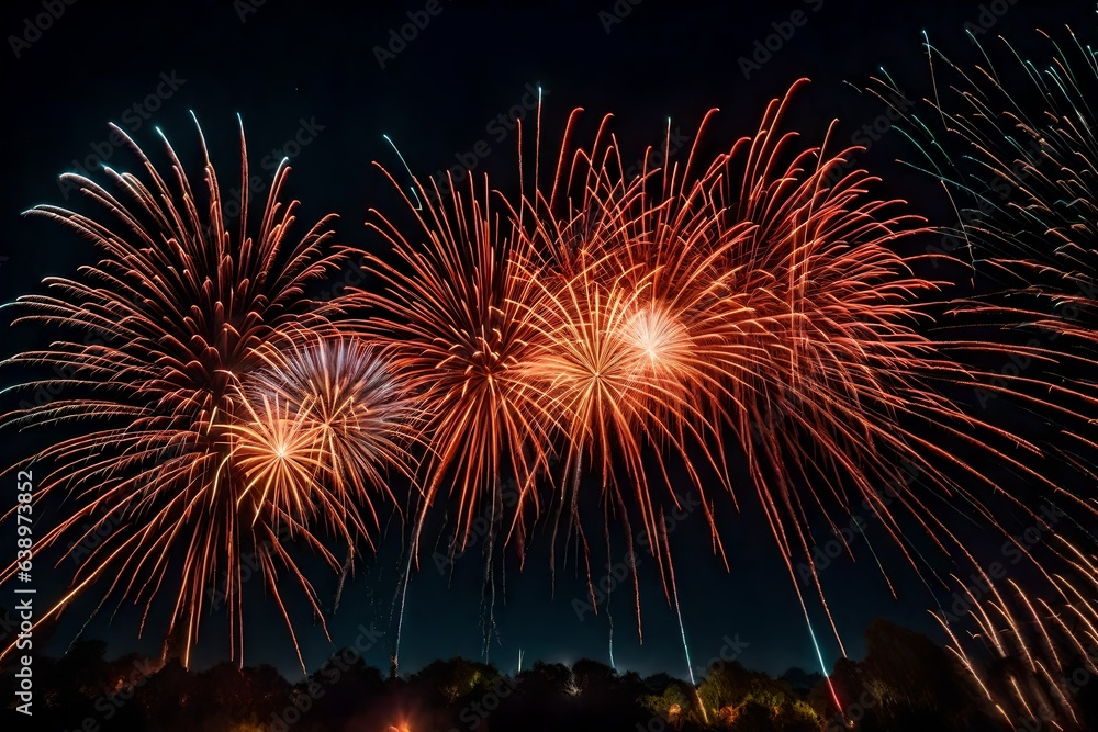 Energetic Burst of Fireworks in the Night Sky