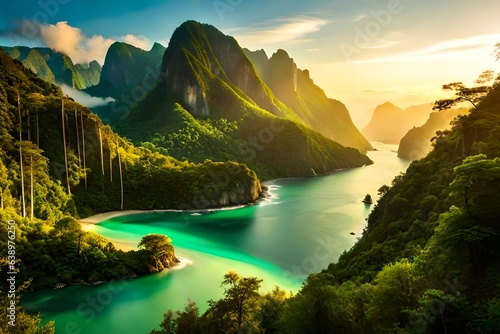 Deep tropical jungles of Southeast Asia in august