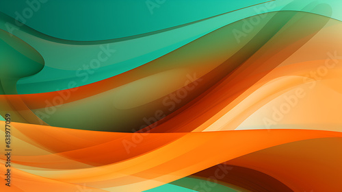 orange green background, abstract color, wave,ai generated