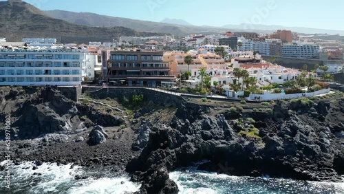 Los Gigantes Tenerife cliffs ocean 4k drone 