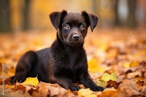 Autumn portrait of a dog