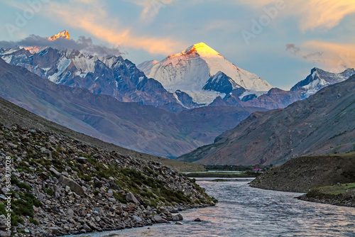 landscape in the setting sun