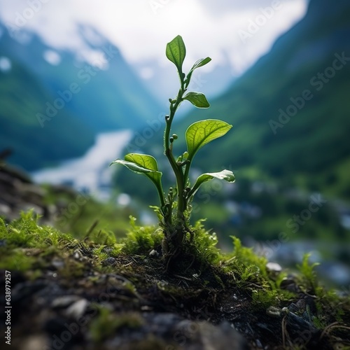 New Beginnings Amidst Old Growth  Hands Planting a Sapling Against the Backdrop of a Dense  Time-Honored Forest  a Symbol of Nature s Rhythmic Journey