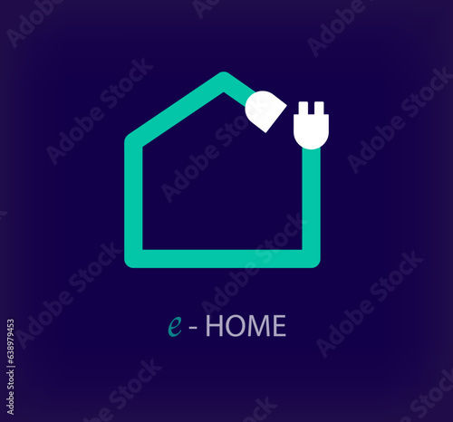Creative home connection design. Unique color transitions. Unique architect connector socket and plug design template. vector