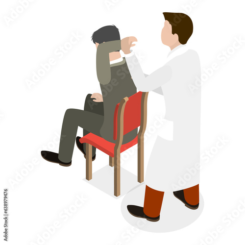 3D Isometric Flat Vector Set of Chiropractic Medicine Scenes, Alternative Medicine. Item 1
