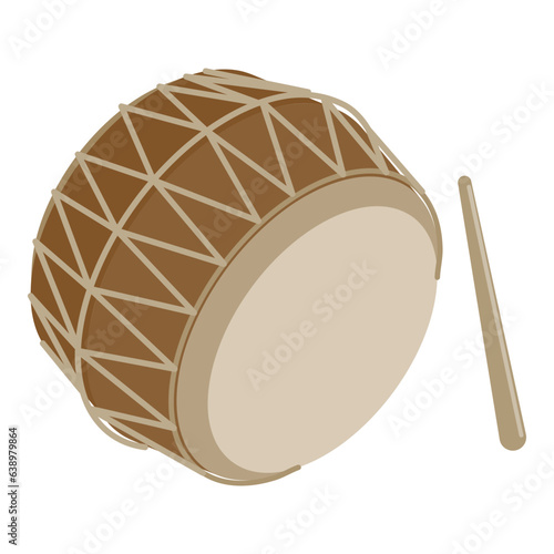 3D Isometric Flat Vector Set of Korean Music Instruments, Traditional Music. Item 4 photo