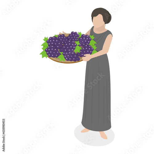 3D Isometric Flat Vector Set of Ancient Roman Characters, Rome Empire People. Item 5