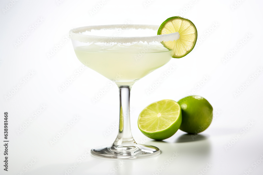 Margarita cocktail on a white isolated background Margarita cocktail on a white isolated background