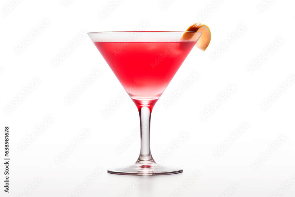 Cosmopolitan cocktail on a white isolated background. Summer alcoholic drink Cosmopolitan cocktail on a white isolated background. Summer alcoholic drink
