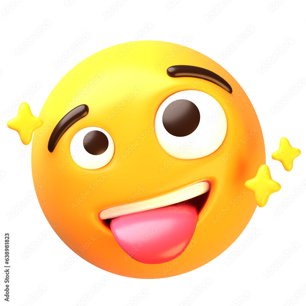 Fototapeta premium Joking face 3D Emoji Illustrations Pack