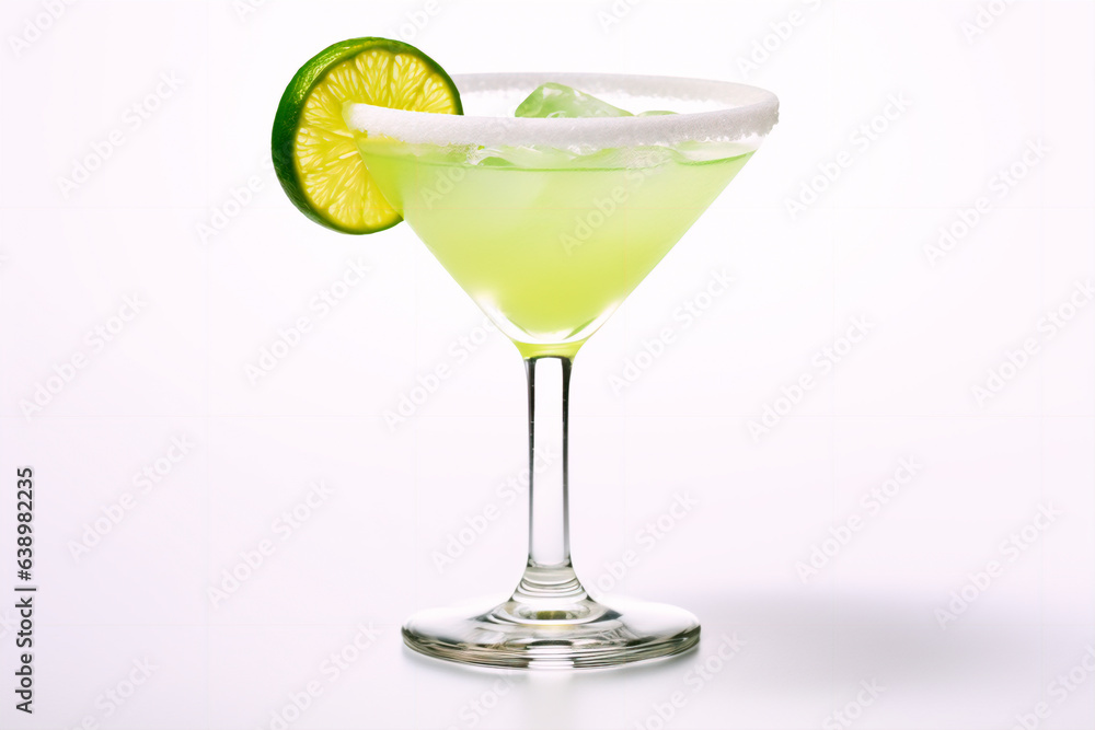 Alcohol cocktail on a black isolated background. Summer alcoholic drink. AI Generated