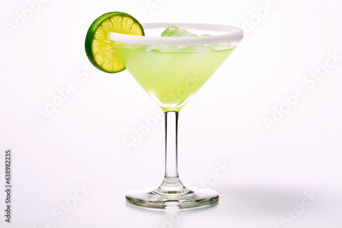 Alcohol cocktail on a black isolated background. Summer alcoholic drink. AI Generated