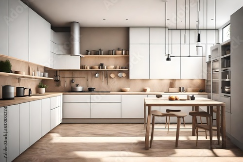 modern kitchen interior with kitchen