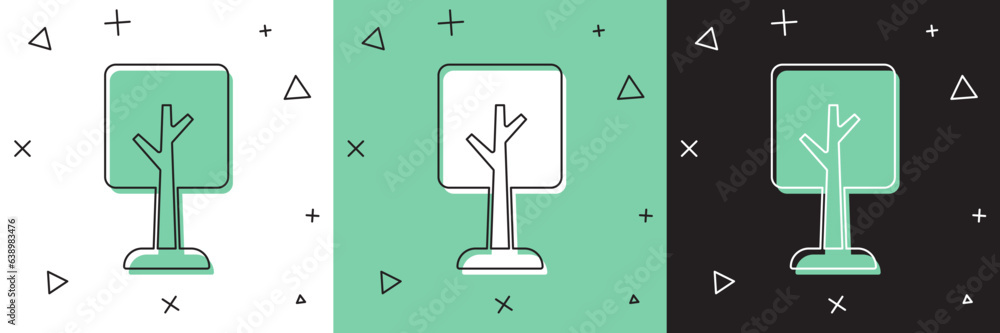 Set Tree icon isolated on white and green, black background. Forest symbol. Vector Set Tree icon isolated on white and green, black background. Forest symbol. Vector