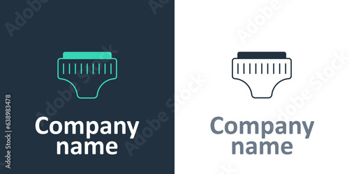 Logotype Adult diaper icon isolated on white background. Logo design template element. Vector