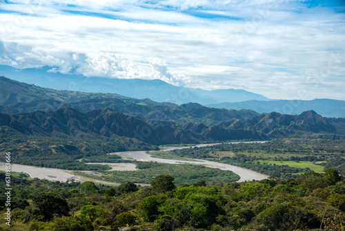 River between mountains and forest in the department of Huila. Colombia.