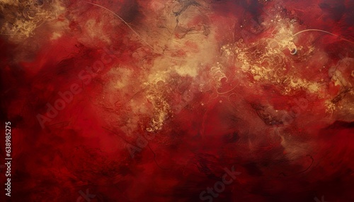 Red and gold old paint-like background for festive, unique, beautiful and luxury backgrounds. Card, banner.