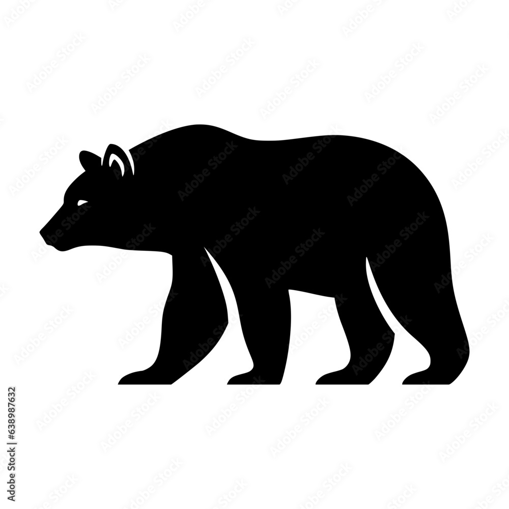 Bear icon logo black silhouette vector illustration Bear icon logo black silhouette vector illustration