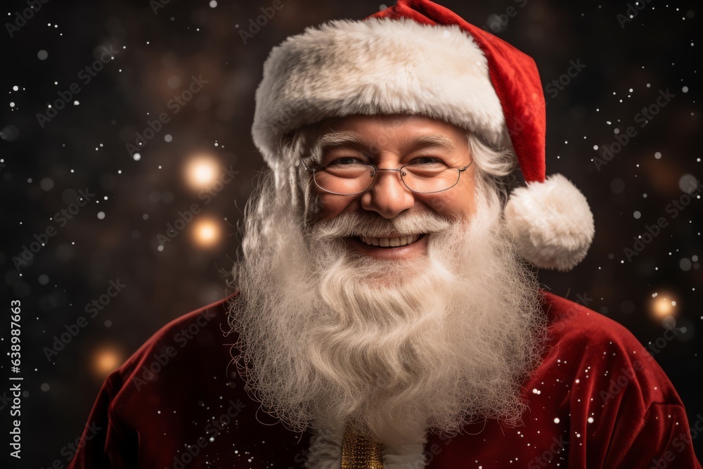 Photo of a man dressed as Santa Claus for a festive celebration created with Generative AI technology Photo of a man dressed as Santa Claus for a festive celebration created with Generative AI technology