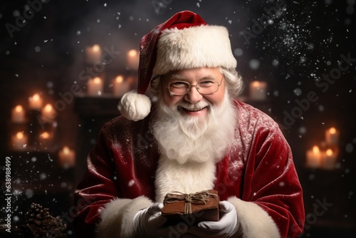 Photo of a man dressed as Santa Claus for a festive celebration created with Generative AI technology © AI Visual Vault