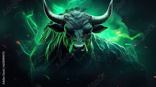 Green bull digital art. Bullrun