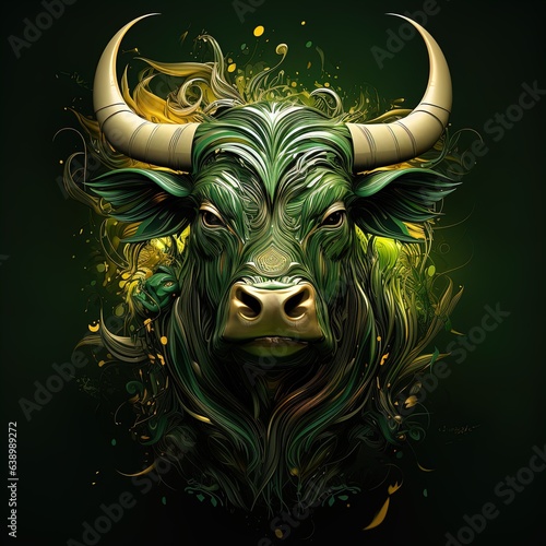 Green bull digital art. Bullrun