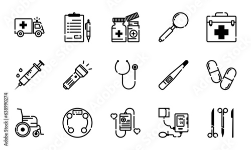 Medical device, medical device icon, medical device icon on white background vector illustration