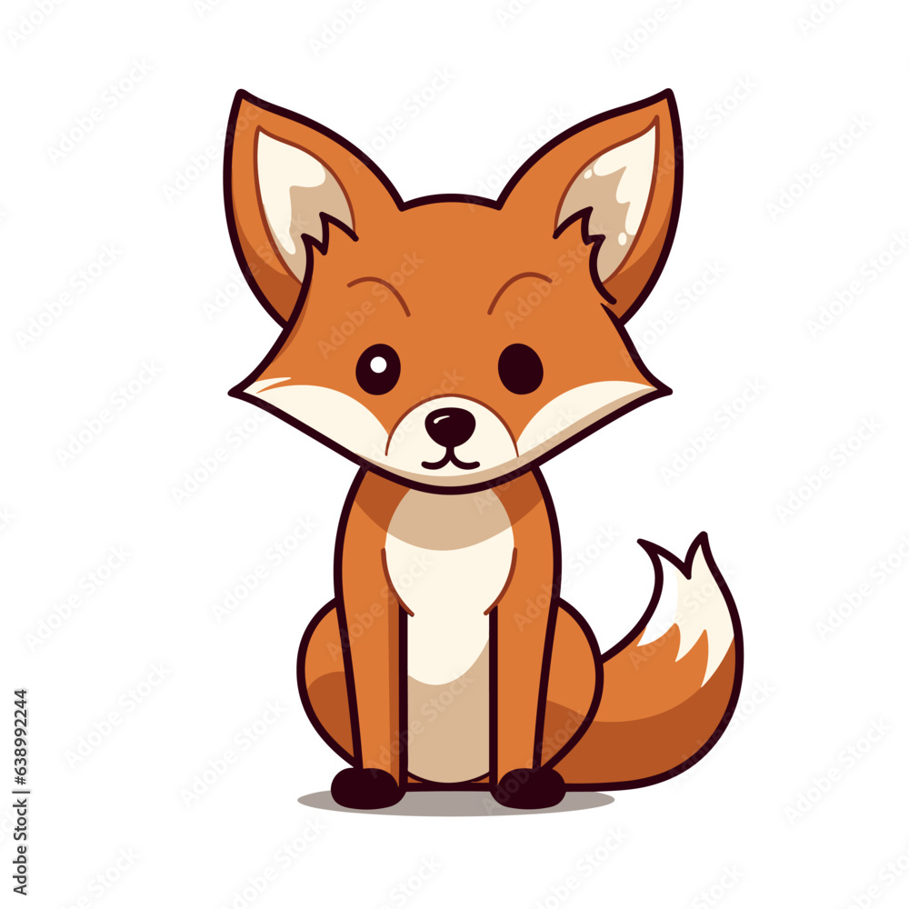 Fox Vector Cute Fox Cartoon Symbol