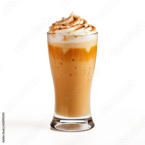 Delicious Latte or Cappuccino with Pumpkin Spice Isolated on an White Background 