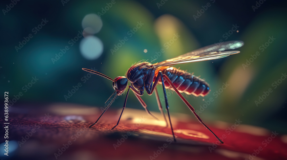 A Mosquito With Wings is Going Against The Skin of A Person AI Generative A Mosquito With Wings is Going Against The Skin of A Person AI Generative