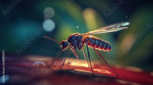 A Mosquito With Wings is Going Against The Skin of A Person AI Generative