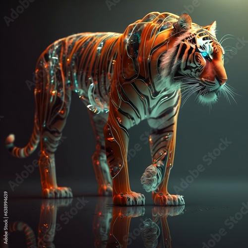 Futuristic Animal Illustration for cover backgrounds, wallpapers, and other modern projects. © EnhancedARTSPECTRUM
