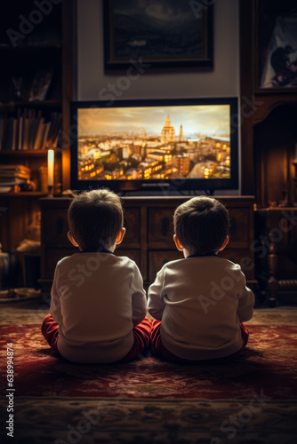 Deux bébés dénoncent les écrans trop jeunes en regardant la télévision 