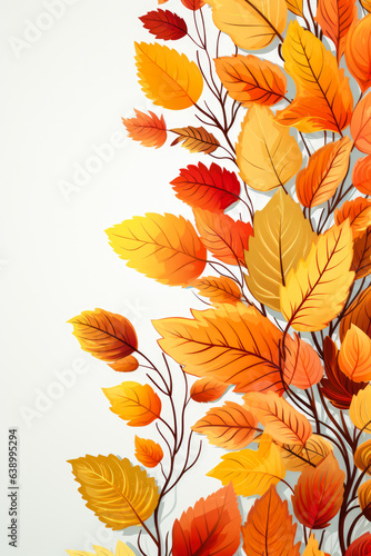 Seamless border featuring bright autumn leaves perfect for fall-themed designs 